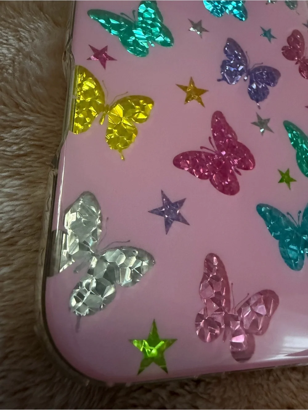 Pink Butterfly Glitter Phone Case